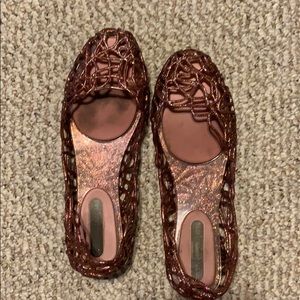 melissa + campana rose gold flats.